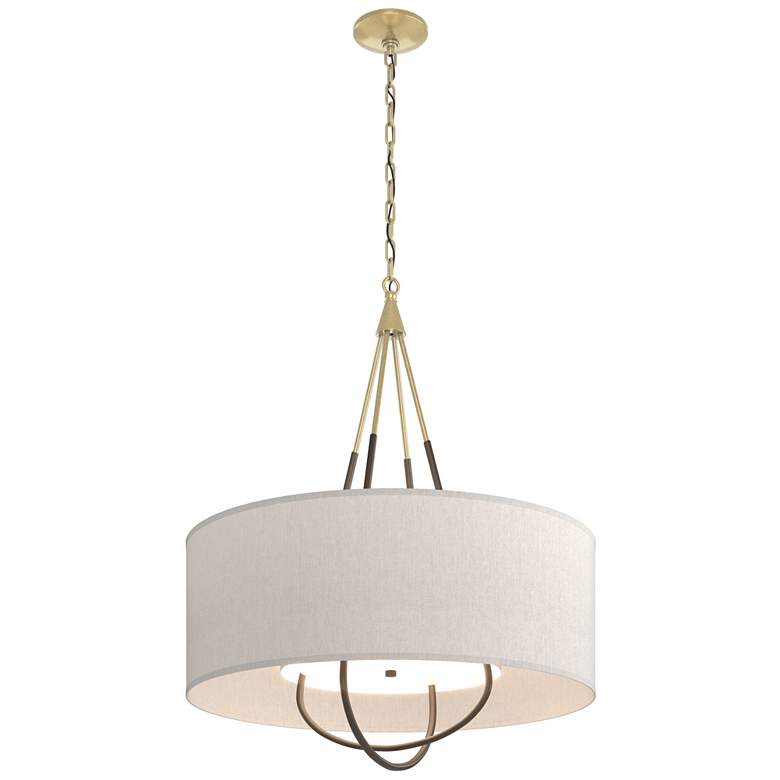 Image 1 Loop Pendant - Modern Brass - Bronze - Flax Shade