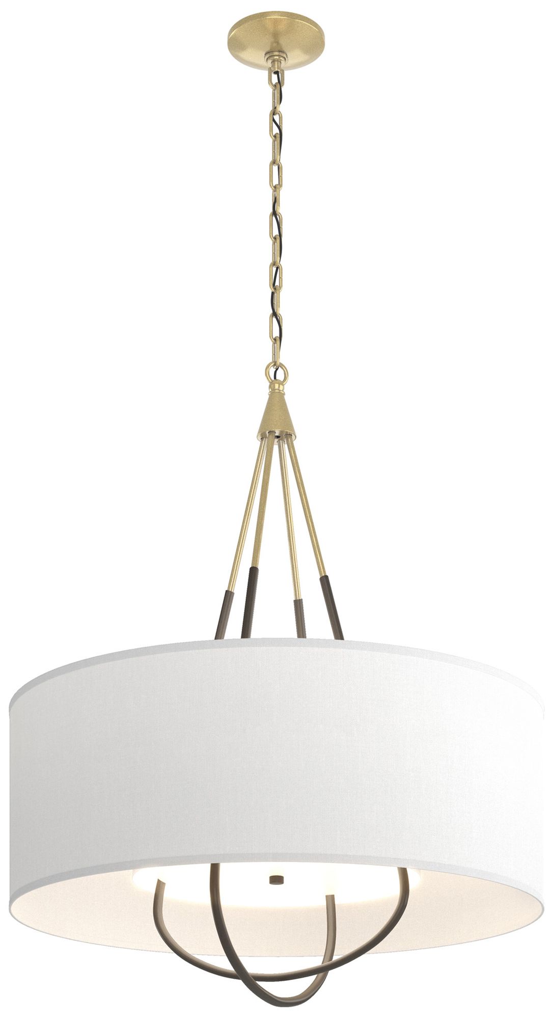 Loop Pendant - Modern Brass - Dark Smoke - Anna Shade - Made to Order