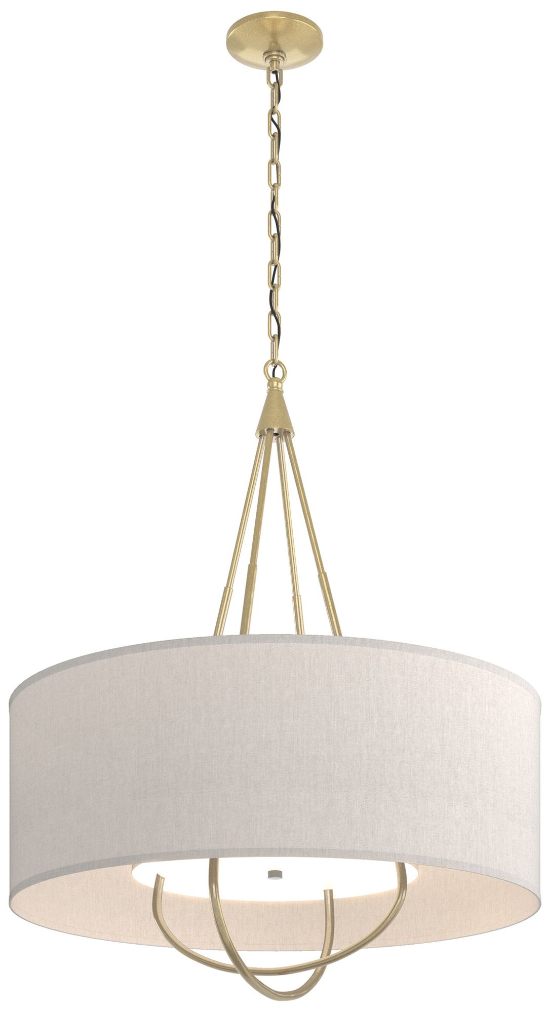 Loop Pendant - Modern Brass - Modern Brass - Flax Shade - Made to Order