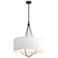 Loop Pendant - Natural Iron Finish - Soft Gold Accents - Natural Anna Shade