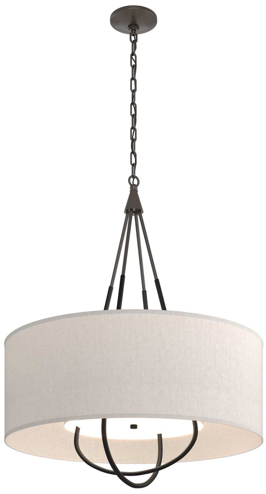 Loop Pendant - Oil Rubbed Bronze - Black - Flax Shade - Made to Order