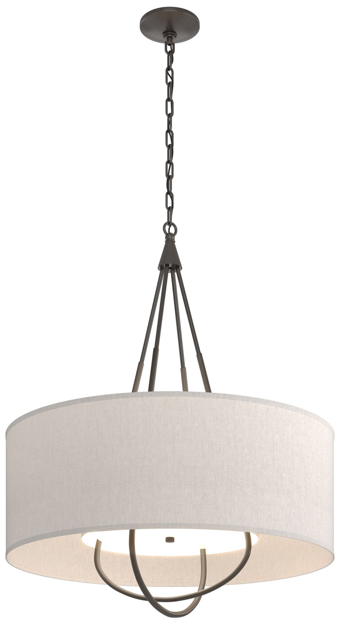 Loop Pendant - Oil Rubbed Bronze - Dark Smoke - Flax Shade - Made to Order