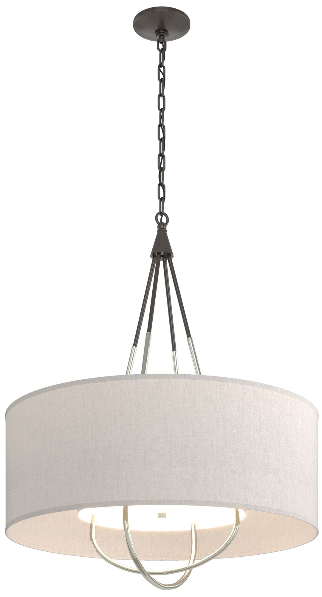 Loop Pendant - Oil Rubbed Bronze - Gold - Flax Shade - Made to Order