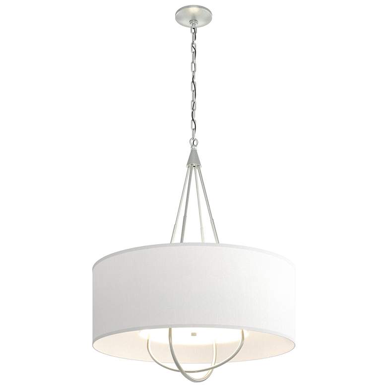 Image 1 Loop Pendant - Platinum Finish - Vintage Platinum Accents - Natural Shade