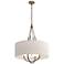 Loop Pendant - Soft Gold Finish - Black Accents - Flax Shade