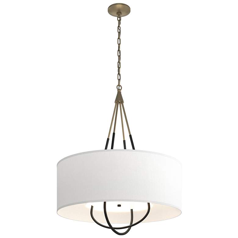 Image 1 Loop Pendant - Soft Gold Finish - Black Accents - Natural Anna Shade