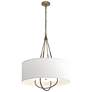 Loop Pendant - Soft Gold Finish - Bronze Accents - Natural Anna Shade