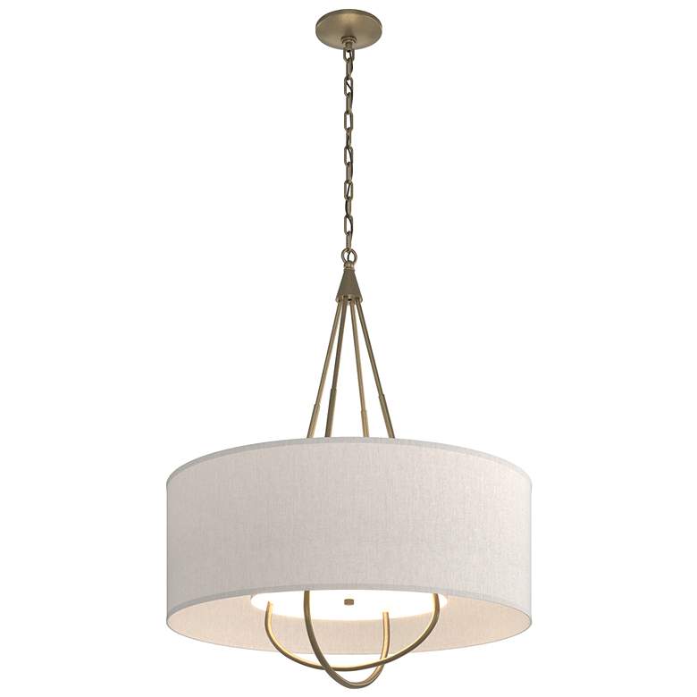Image 1 Loop Pendant - Soft Gold Finish - Soft Gold Accents - Flax Shade