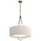 Loop Pendant - Soft Gold Finish - Sterling Accents - Flax Shade