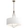 Loop Pendant - Soft Gold Finish - Vintage Platinum Accents - Natural Shade