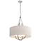 Loop Pendant - Sterling Finish - Bronze Accents - Flax Shade
