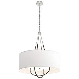 Image1 of Loop Pendant - Vintage Platinum Finish - Smoke Accents - Natural Shade