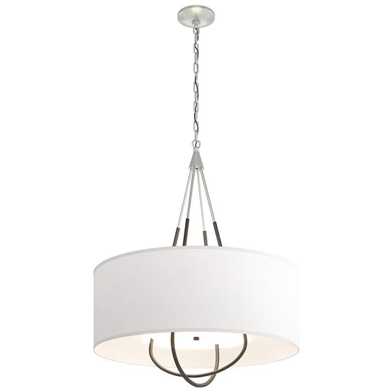 Image 1 Loop Pendant - Vintage Platinum Finish - Smoke Accents - Natural Shade