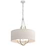 Loop Pendant - Vintage Platinum Finish - Soft Gold Accents - Flax Shade