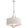 Loop Pendant - Vintage Platinum Finish - Soft Gold Accents - Flax Shade