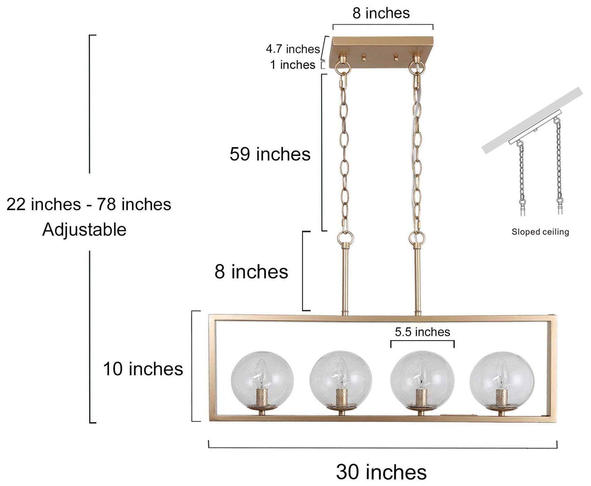Image 2 Loope 30"W 4-Light Linear Chandelier with Globe Seeded Glass more views