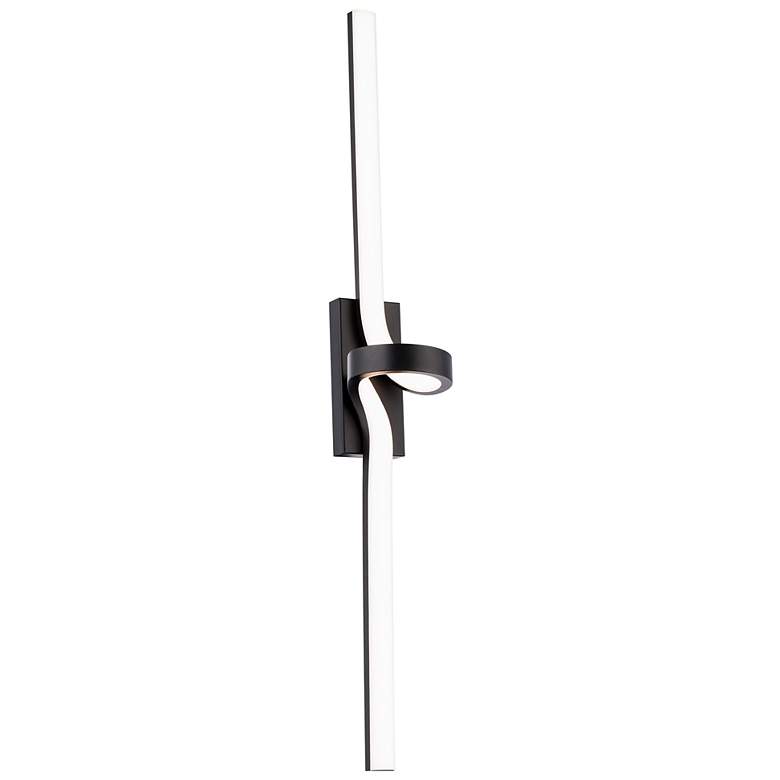 Image 2 Loophole 34"H x 3.13"W 1-Light Bath Vanity & Wall Light in Bl