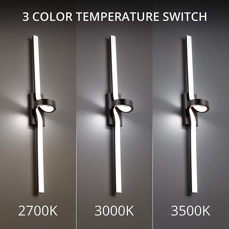 Image 4 Loophole 34"H x 3.13"W 1-Light Bath Vanity & Wall Light in Bl more views