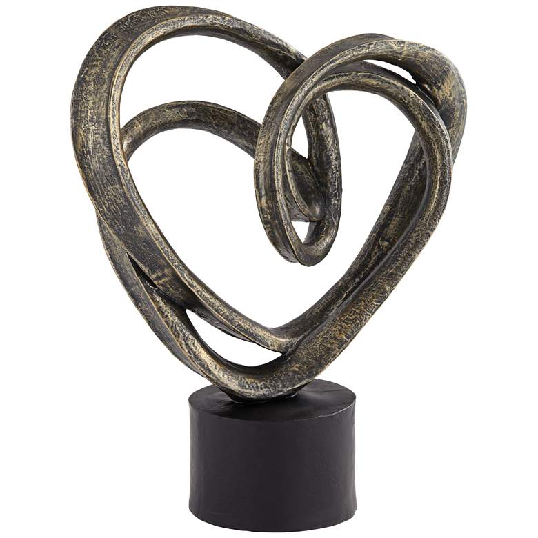 Image 1 Looping Heart 16 1/2" High Antique Bronze Sculpture