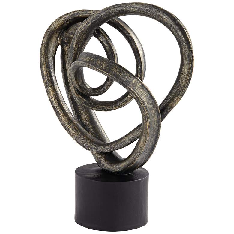 Image 5 Looping Heart 16 1/2 inch High Antique Bronze Sculpture more views