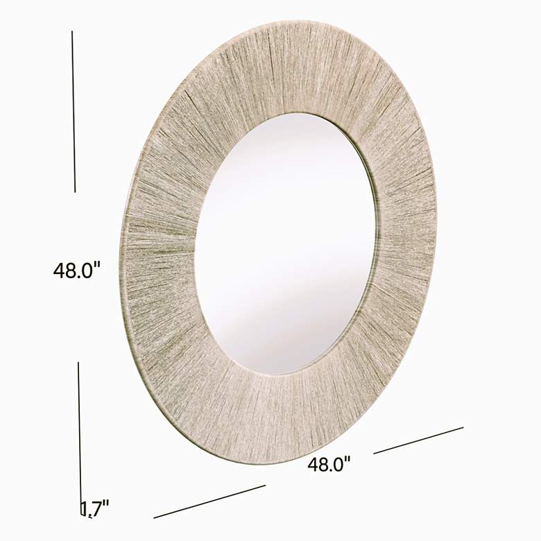 Image 3 Lopez Natural Brown Rope 44" Oversized Round Wall Mirror more views