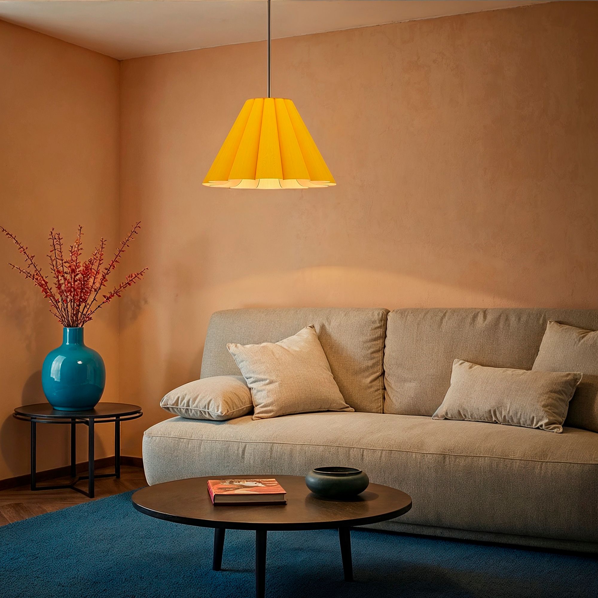 Image 5 Lora 22.8" Wide Ocher Pendant more views