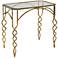 Lora 28" Wide Glass Top and Antiqued Gold Leaf End Table
