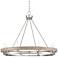 Lora 29 1/4" Wide Nickel and Gray Wood Finish 8-Light Ring Chandelier