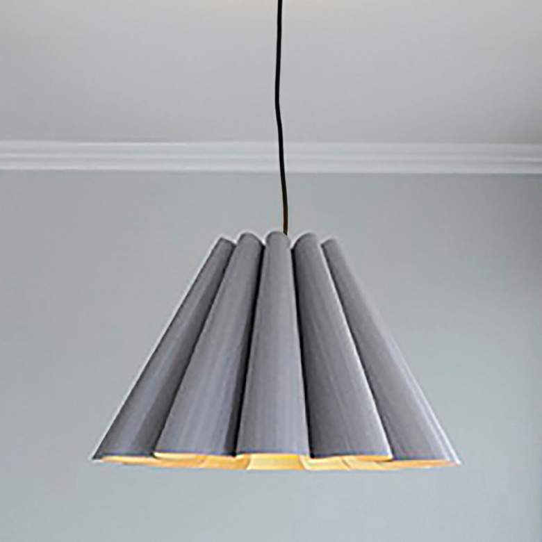 Image 1 Lora Pendant WEP Light Collection - Black Finish - Grey Oak