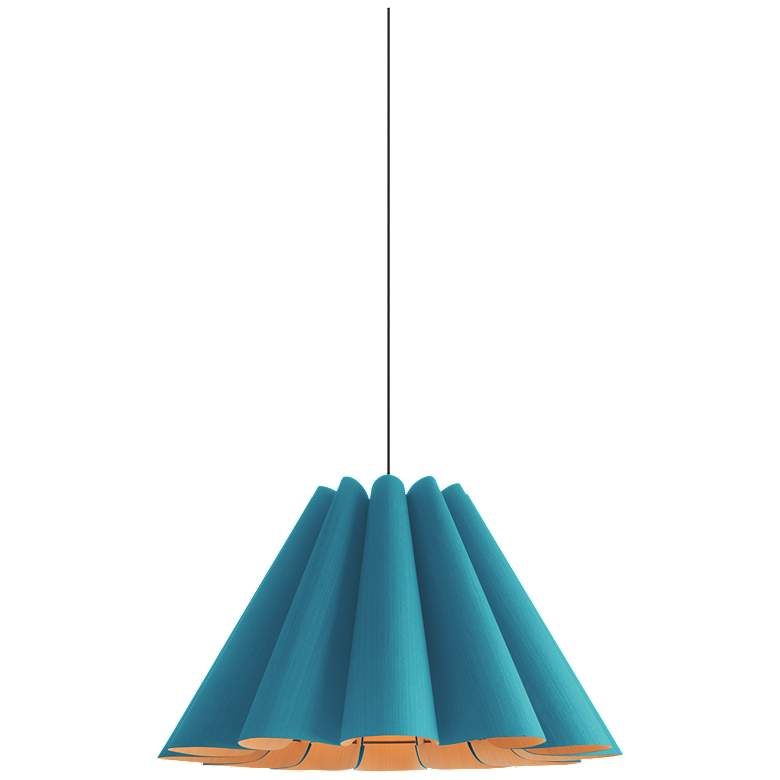 Image 1 Lora Pendant WEP Light Collection - Black Finish - Light Petrol