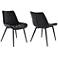 Loralie Set of 2 Dining Chairs in Black Faux Leather and Black Metal