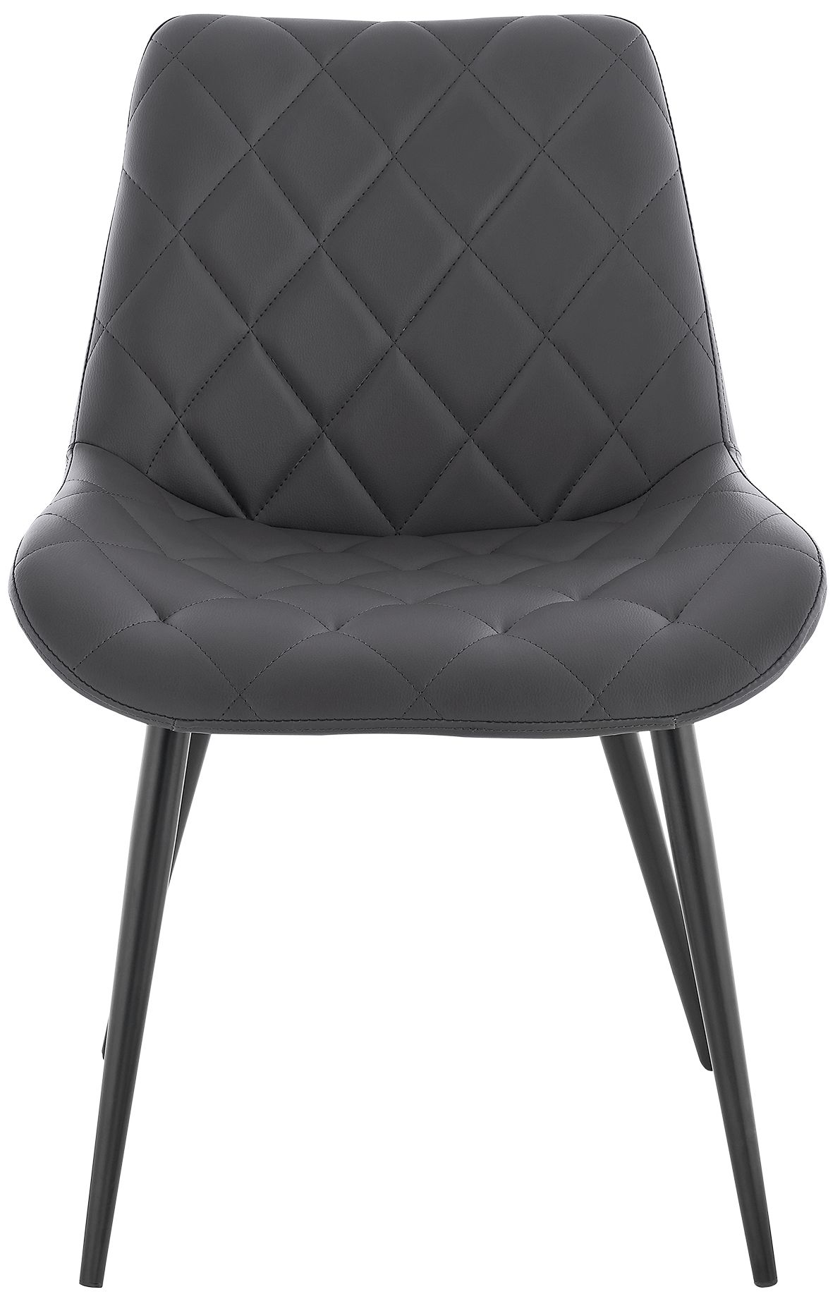 Image 4 Loralie Set of 2 Dining Chairs in Gray Faux Leather and Black Metal more views