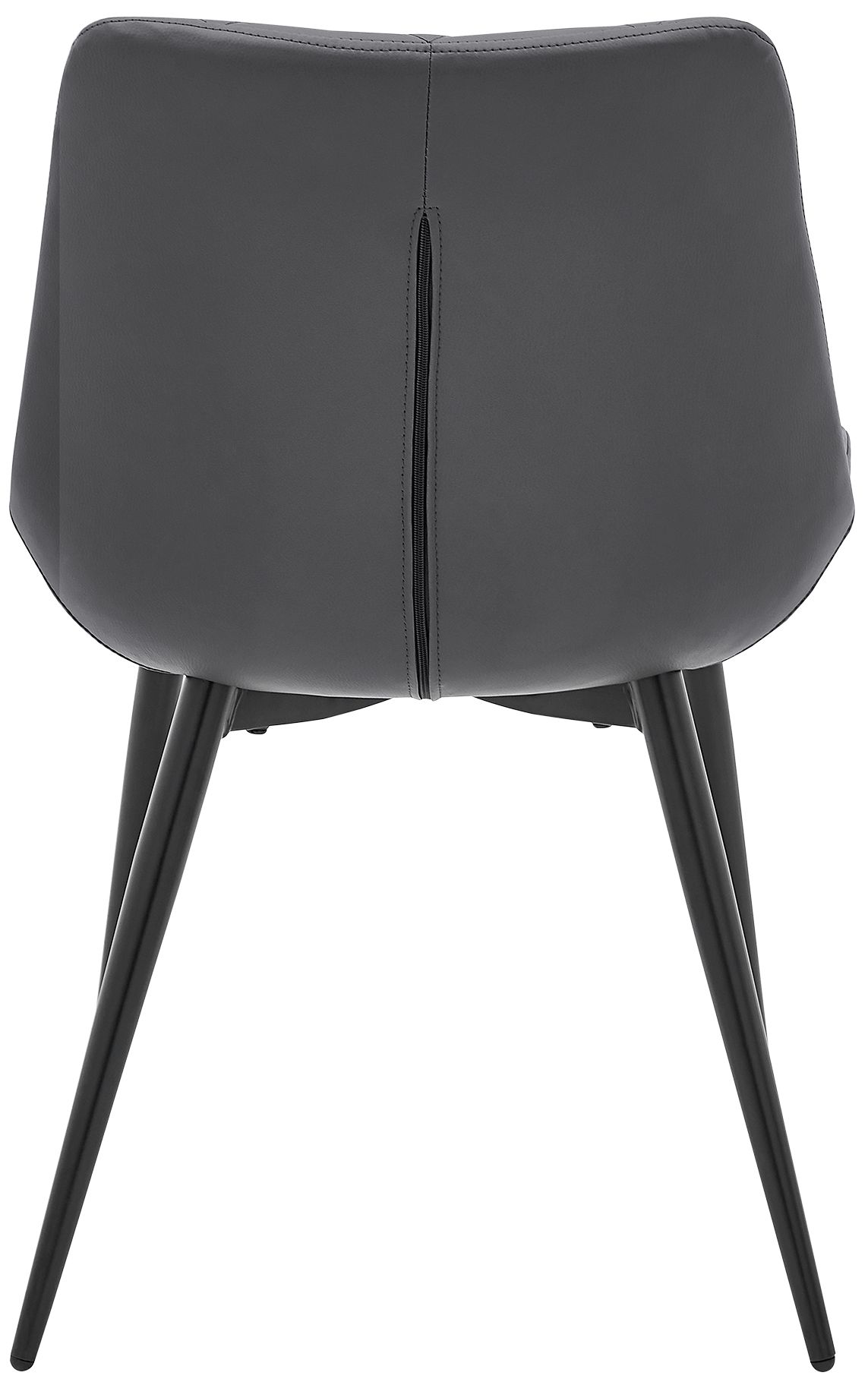 Image 6 Loralie Set of 2 Dining Chairs in Gray Faux Leather and Black Metal more views