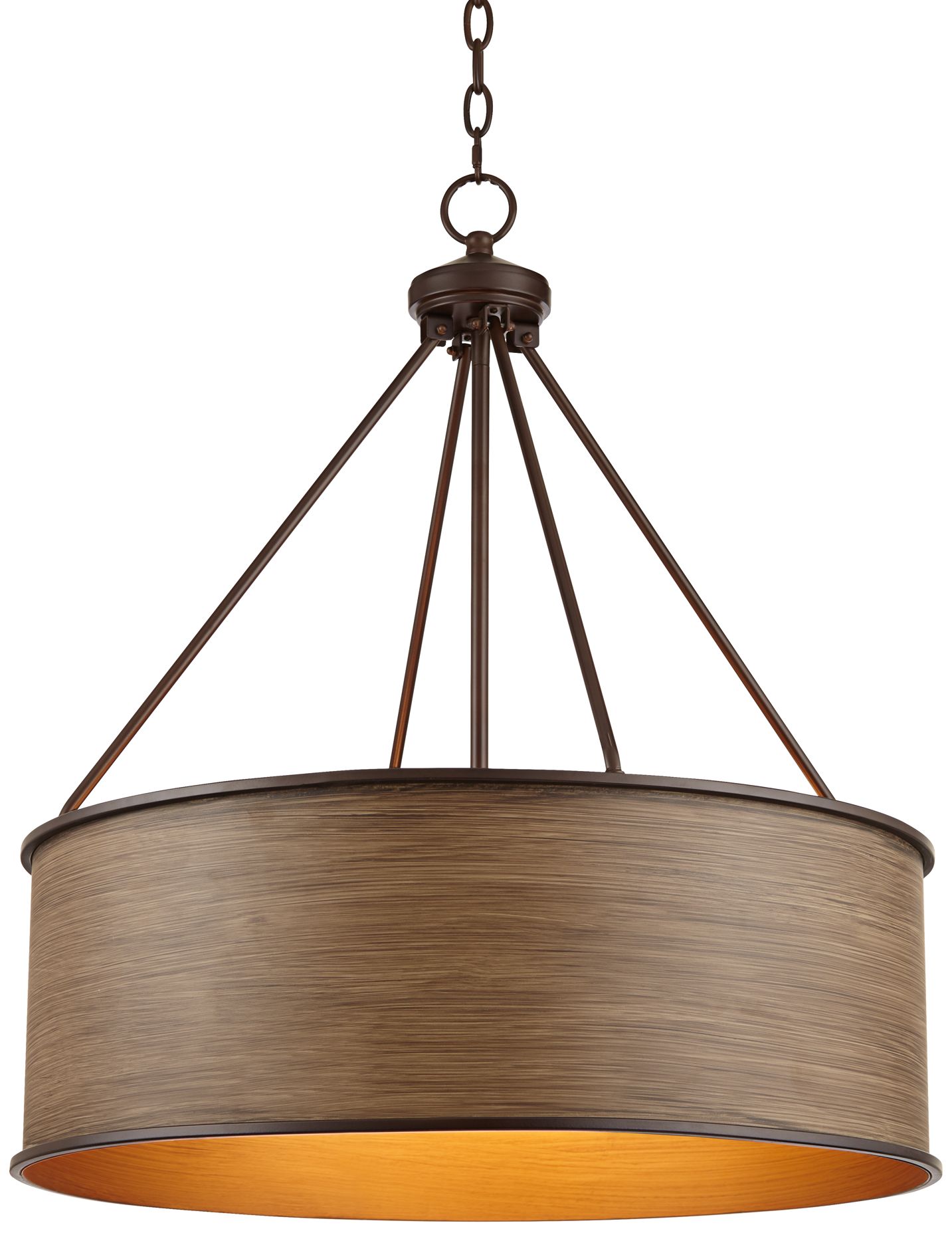 wood and bronze pendant lights