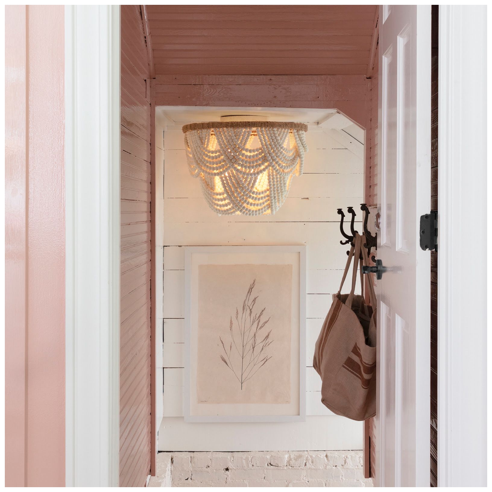 Image 3 Lorelei Wood Bead Flush Mount (White) more views