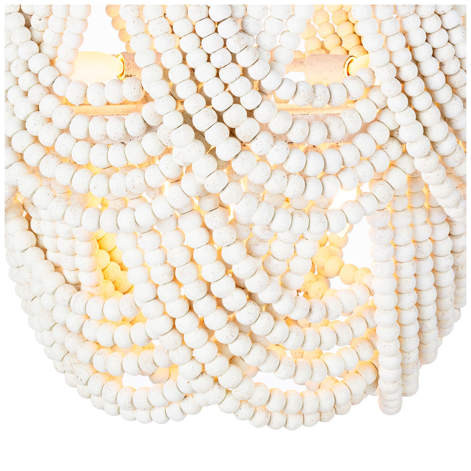 Image 6 Lorelei Wood Bead Flush Mount (White) more views