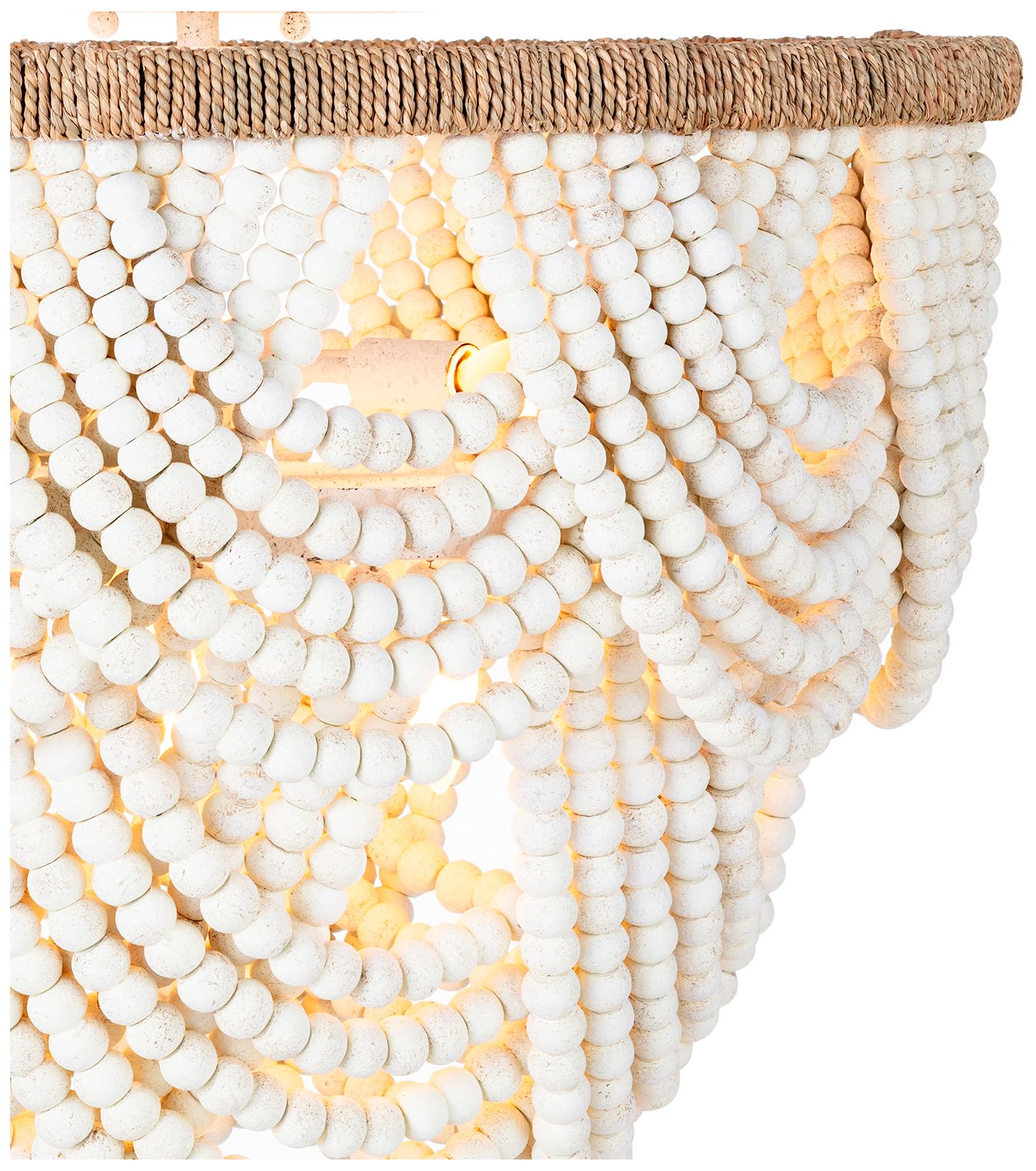 Image 7 Lorelei Wood Bead Flush Mount (White) more views
