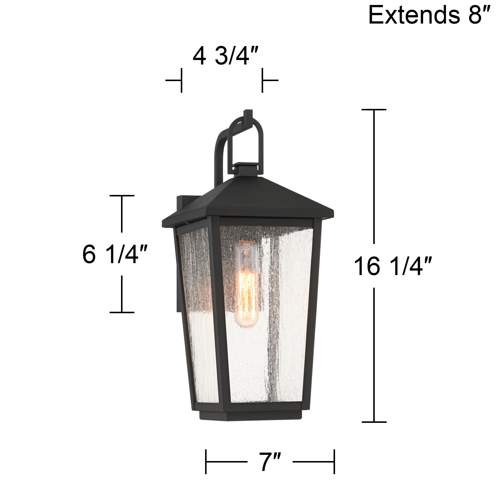 Loren 16 1/4" High Sand Black Outdoor Wall Light
