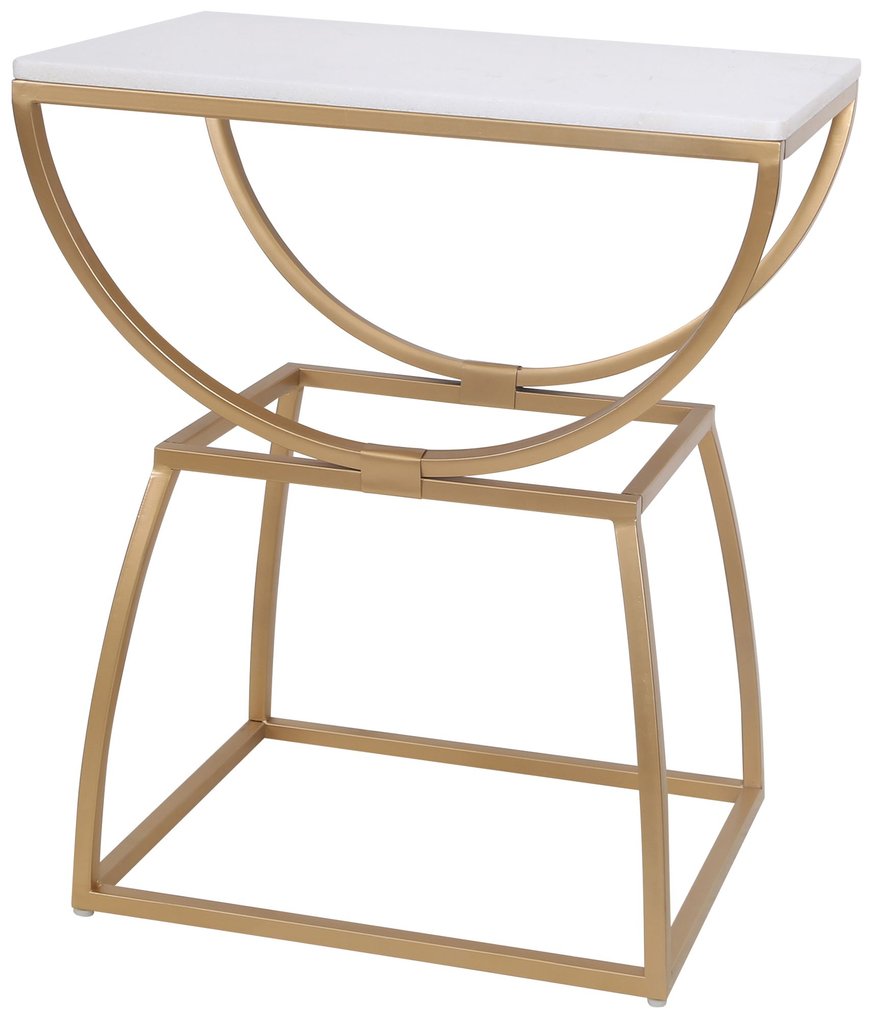 Image 2 Loren 24" Wide White Gold Side Table