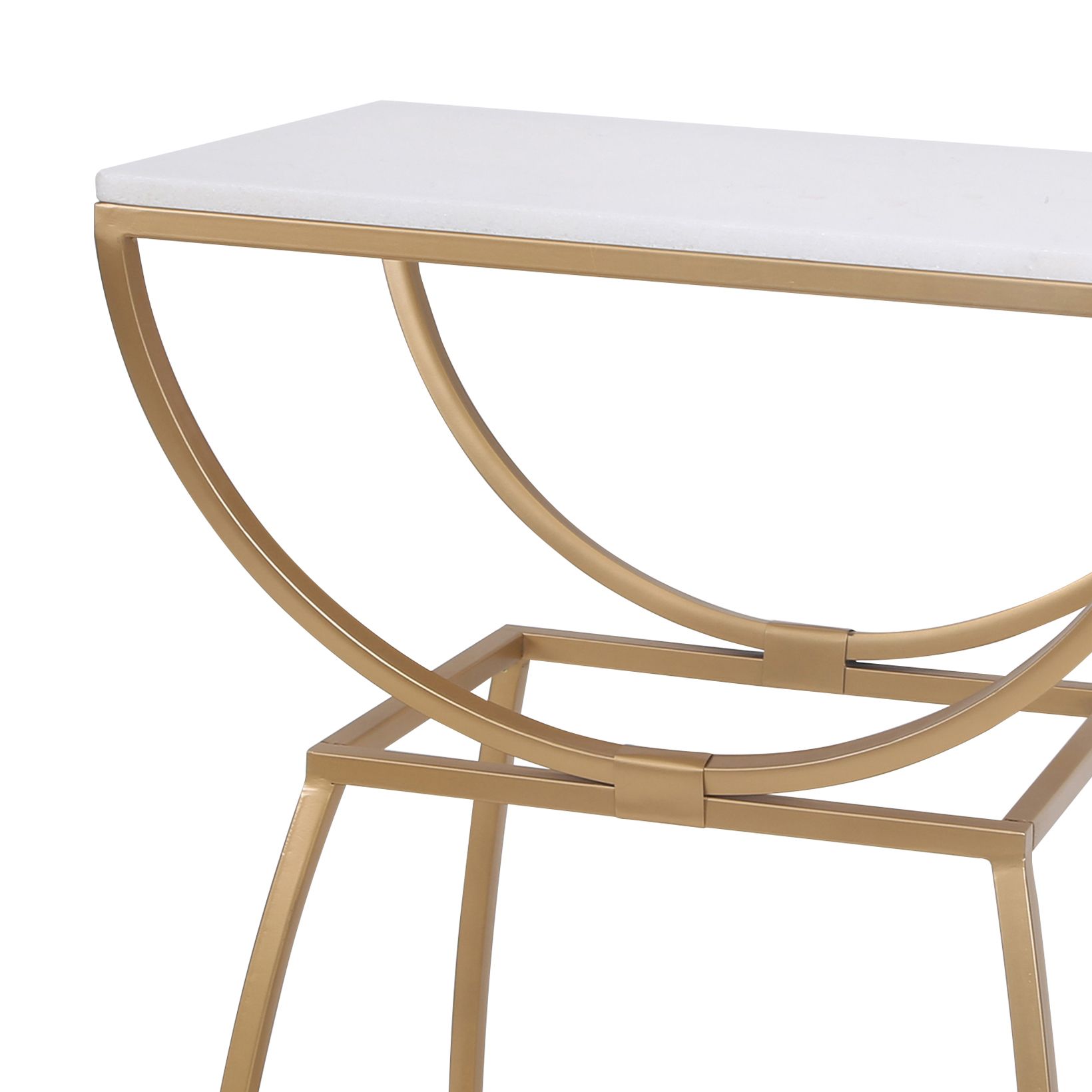 Image 3 Loren 24" Wide White Gold Side Table more views