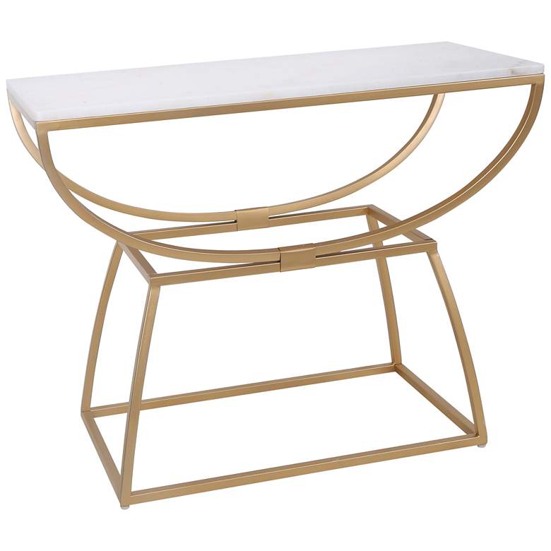 Image 1 Loren 36" Wide Gold Elliptical Console Table