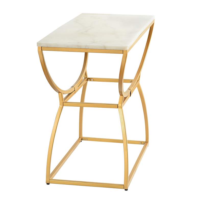 Image 3 Loren 36" Wide Gold Elliptical Console Table more views