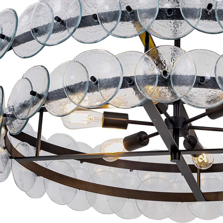 Image 4 Loren 42" Wide Gunmetal and Clear Glass 8-Light Chandelier more views
