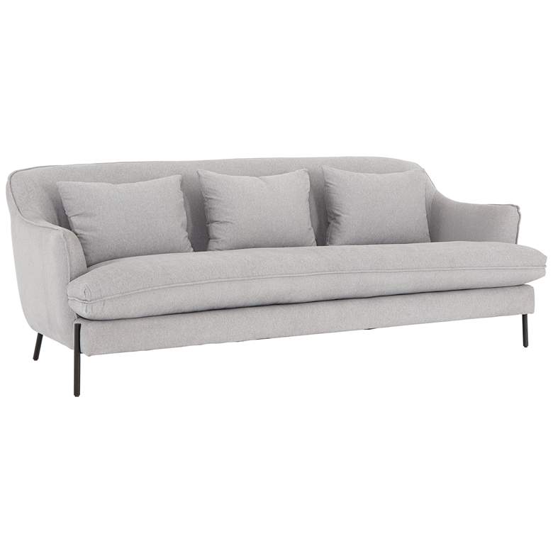 Image 1 Lorena 91" Wide Transitional Vail Silver Iron Sofa