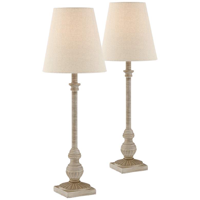 Loreno Whitewash Buffet Lamps Set of 2