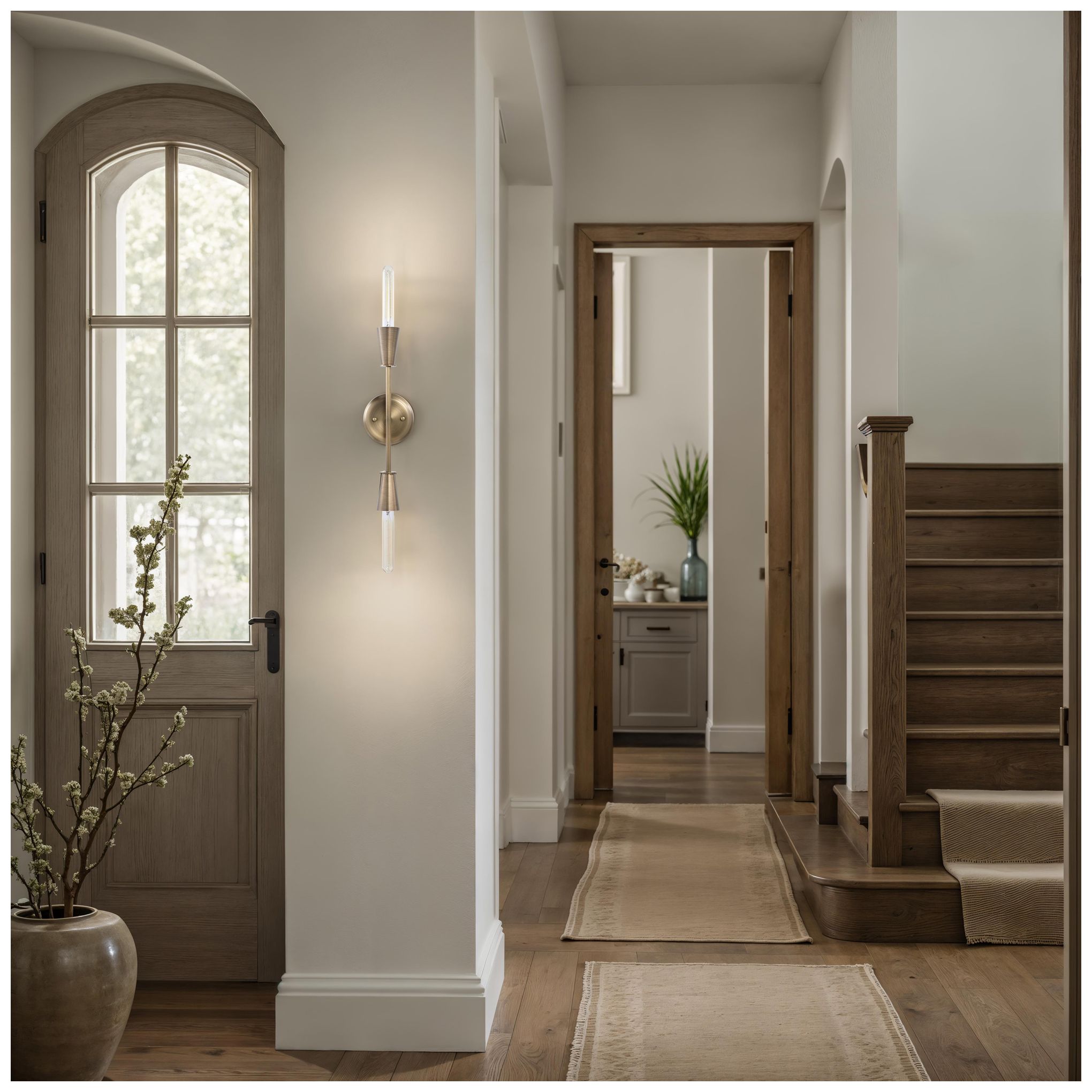 Image 2 Lorenzo 12" Natural 3-Light Wall Sconce more views