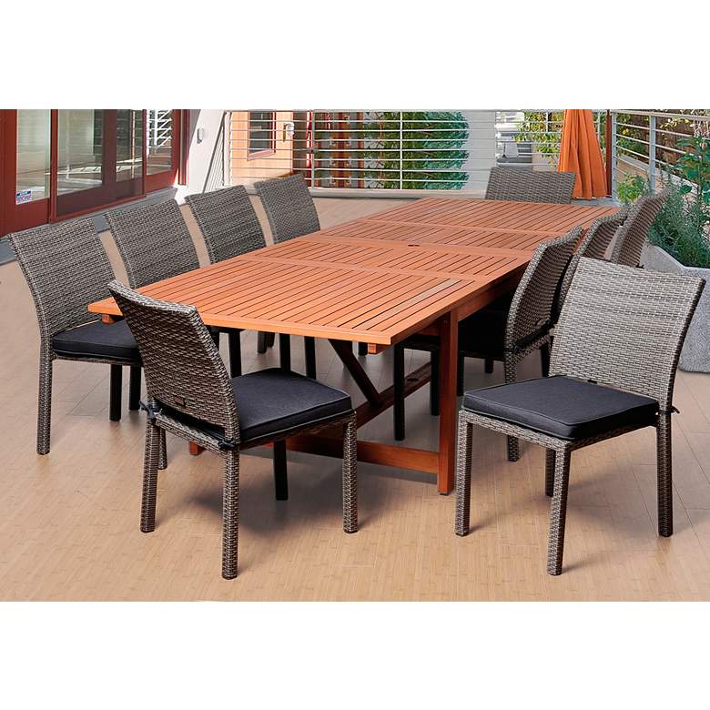 Image 1 Lorenzo Gray 11-Pc Extendable Patio Dining Set