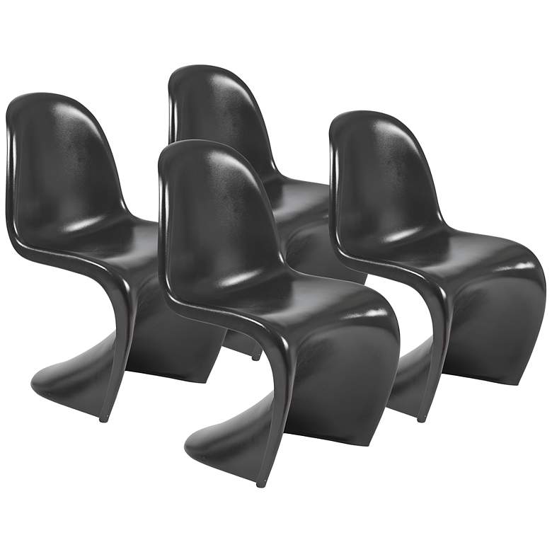 Image 1 Loretta Set of 4 Modern Black Plastic Side Chairs