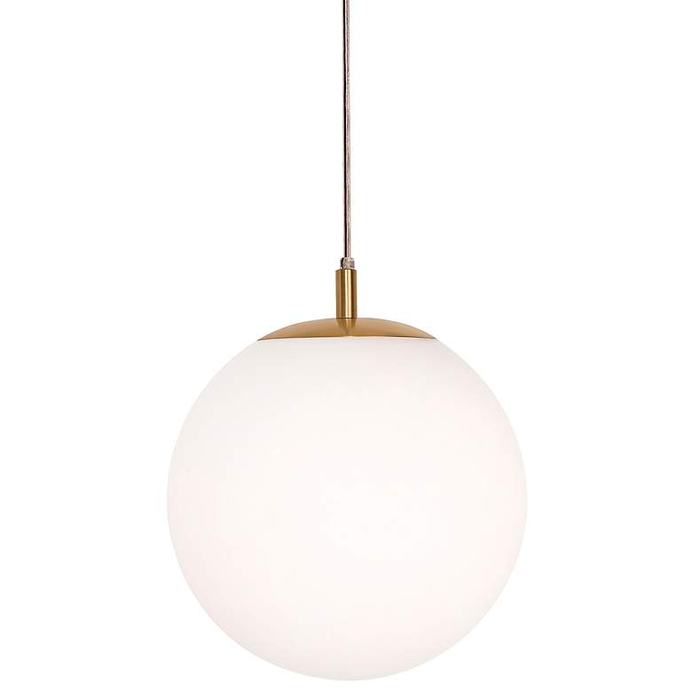 Image 1 Loretto 11 3/4" Wide Satin Brass Globe Mini Pendant