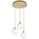 Loretto 18" 3 Light Round Satin Brass Pendant